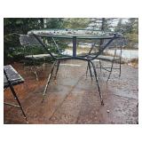 Vintage Iron Patio Set with Swivel Back Chairs