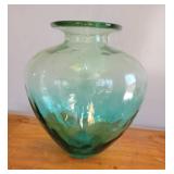 Large Sea Foam Green Glass Vase
