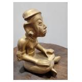 Gold Columbian Quimbaya Seated Female Figure