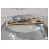 10K Yellow Gold Edwardian Engraved Bar Pin ~