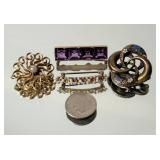 Antique Art Deco Pin Collection ~ Amethyst * Pearl