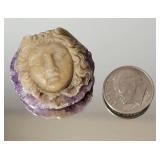 Carved Medusa Face Amethyst Specimen