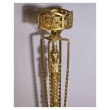 Monumental Art Nouveau Style Figural Brass Floor Candleholder