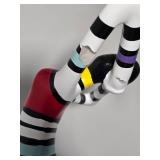 Contemporary Pop Art Style Striped Female Sculpture on Base