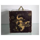 Vintage Asian Bone Mahjong Game Set in Storage Case