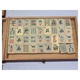 Mahjong Tile Set with Wooden Case