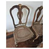 Set of Four French Style Cane Seat Dining Chairs