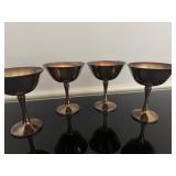 Set of Four Vintage Silver-Plated Champagne or Sherbet Goblets