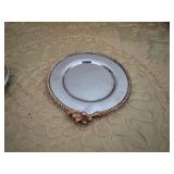 Onedia Stainless Steel with Gold Accents Serving Plate with Lid 6.5"