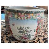 Chinese Porcelain Fishbowl Jardiniere or Planter - Geshia Girls, Butterflies
