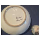 Beautiful Handcrafted Ceramic Bowl 7 1/2" with Eight Small Dipping Bowls