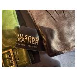 Green Faux Fur Collar, Olive Green Leather Gloves Size 6.5, Brown Leather Gloves Size 6? (never worn with original tags)
