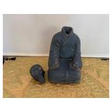 Statue Guerrier Asiatique (Removable Head)  12" Tall x 6" Wide x 7" Deep