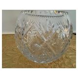Vintage Lead Crystal Rose Bowl Vase (7" D x 7" T) minor chips on rim