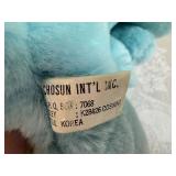 Vintage Plush Toys: Dakin Frou Frou Nature Babies, Yellow Plush Bunny, Blue Mom and Baby Plush Bunny, 1981 Charm Co Japan Cat