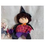Vintage Dolls Including Tickle, Tickle, Wiggle, Wiggle Animated Halloween Witch and Two Handmade Dolls