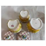 Lefton Miss Dainty Sugar Creamer Sugar Pot Jam Set of 3 and Fritz & Floyd French Market Collection Pig Salt and Pepper Shakers