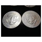 Six 1971 Kennedy Half Dollars