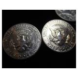 Six 1971 Kennedy Half Dollars