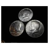 Nine Kennedy Half Dollars