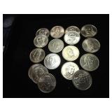 Seventeen Presidential Dollar Coins