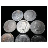 Ten Kennedy Half Dollars