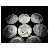 Ten Kennedy Half Dollars