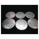 Six Eisenhower Silver Dollars