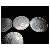Six Eisenhower Silver Dollars