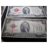 Five Red Seal $2 Bills, 1928