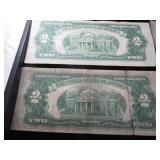 Five Red Seal $2 Bills, 1928