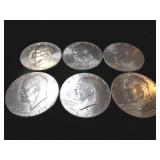 Six Eisenhower Dollar Coins