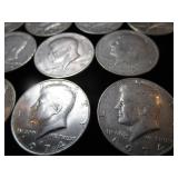 Ten Kennedy Half Dollars