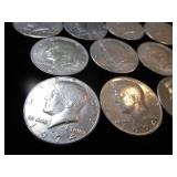 Ten Kennedy Half Dollars