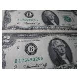 Nine Consecutively Numbered $2