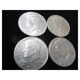 Four Kennedy Half Dollar