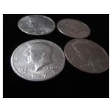Four Kennedy Half Dollar