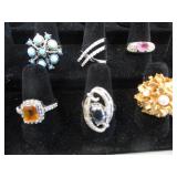 Six Costume Rings, Sterling, Coventry