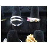 Six Costume Rings, Sterling, Coventry