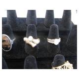 Six Costume Rings, Opal, L. Sophia