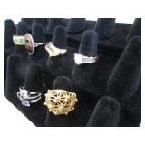 Six Costume Rings, Opal, L. Sophia