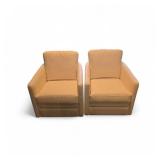 2 contemporary Learher Swivel Armchairs
