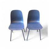2 contemporary Dining Chairs Navy