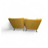 2 Modern Yellow Accent Armchairs