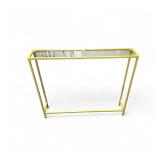 Petite Brass Accent Table w/ Glass 39.5x8"x32