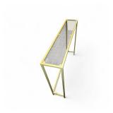Petite Brass Accent Table w/ Glass 39.5x8"x32