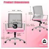 *NEW IN BOX" Stylish Pink Ergonomic Office Chair with Mesh Back & Lumbar Support