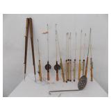 Vintage Ice Fishing Poles - Strainer