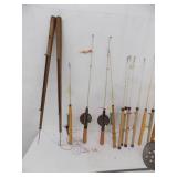 Vintage Ice Fishing Poles - Strainer