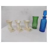 Set of decorative glass vases